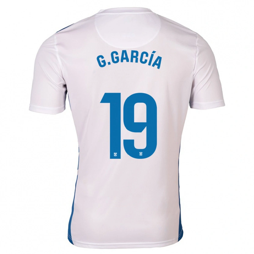 Danxen Mænd Giovani García #19 Hvid Blå Hjemmebane Spillertrøjer 2025/26 Trøje T-Shirt