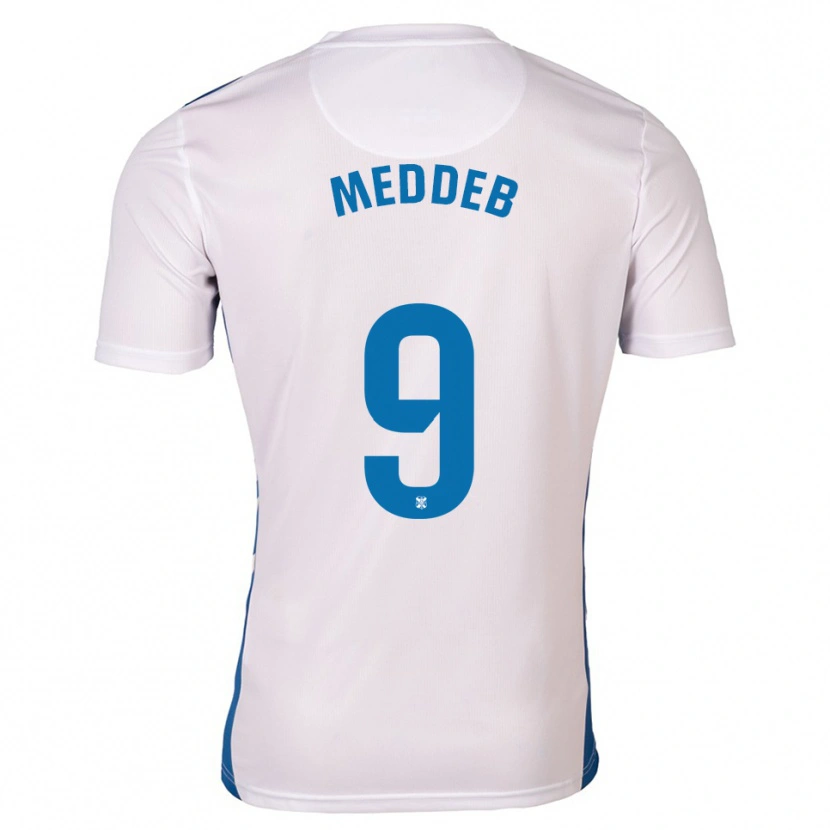 Danxen Mænd Walid Meddeb #9 Hvid Blå Hjemmebane Spillertrøjer 2025/26 Trøje T-Shirt
