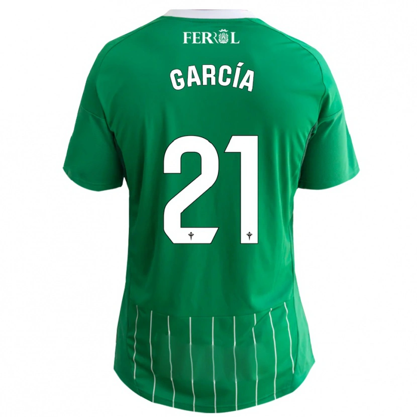 Danxen Mænd Azael García #21 Grøn Hvid Hjemmebane Spillertrøjer 2025/26 Trøje T-Shirt