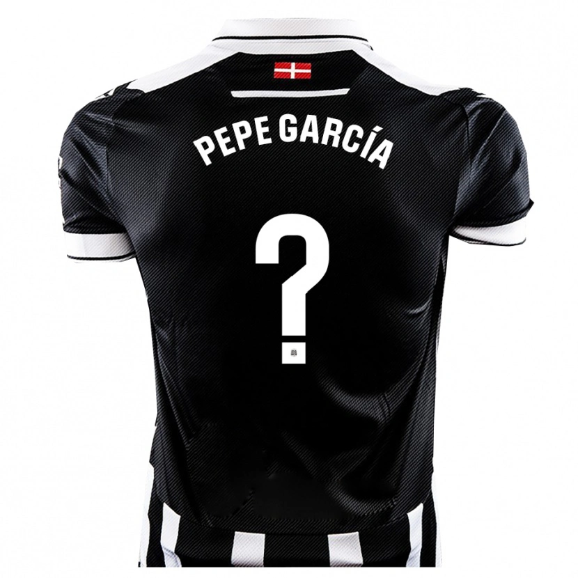 Danxen Mænd Pepe García #0 Sort Hvid Hjemmebane Spillertrøjer 2025/26 Trøje T-Shirt