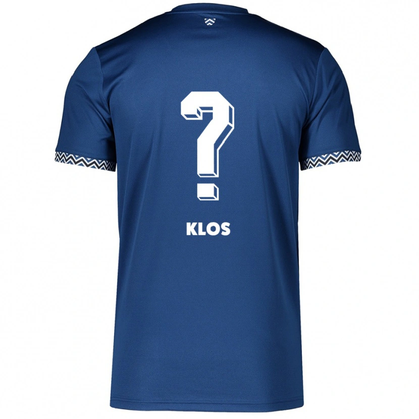 Danxen Mænd Aaron Klos #0 Navy Hvid Hjemmebane Spillertrøjer 2025/26 Trøje T-Shirt