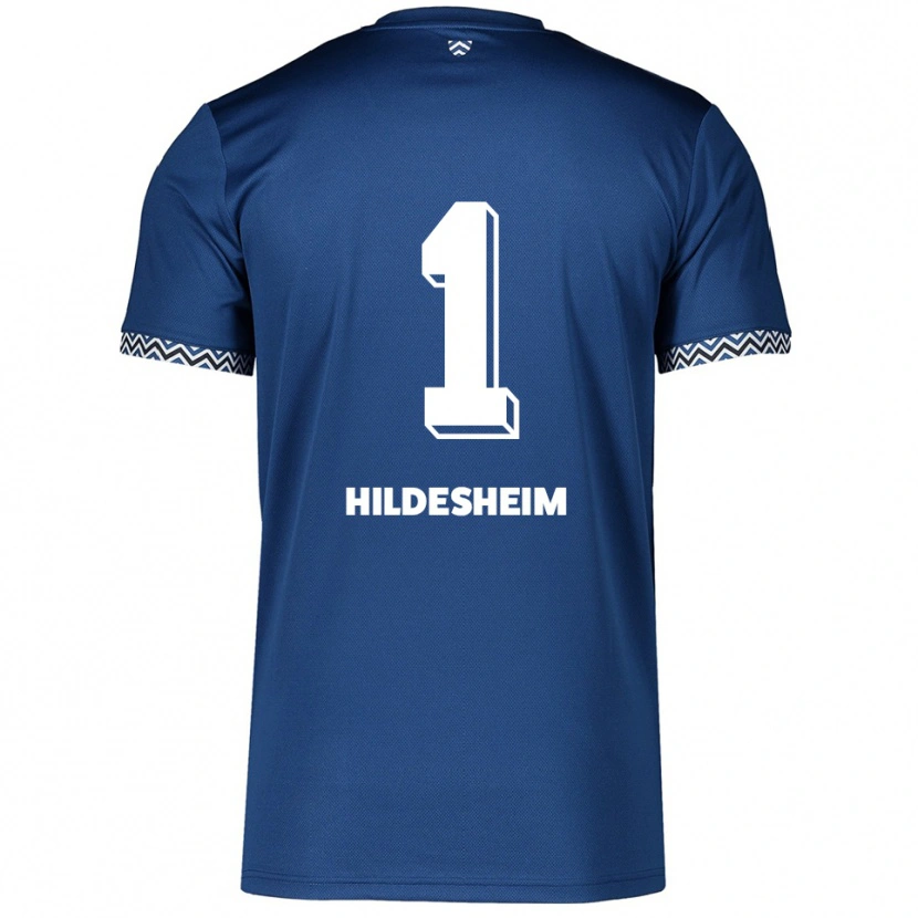 Danxen Mænd Philip Hildesheim #1 Navy Hvid Hjemmebane Spillertrøjer 2025/26 Trøje T-Shirt