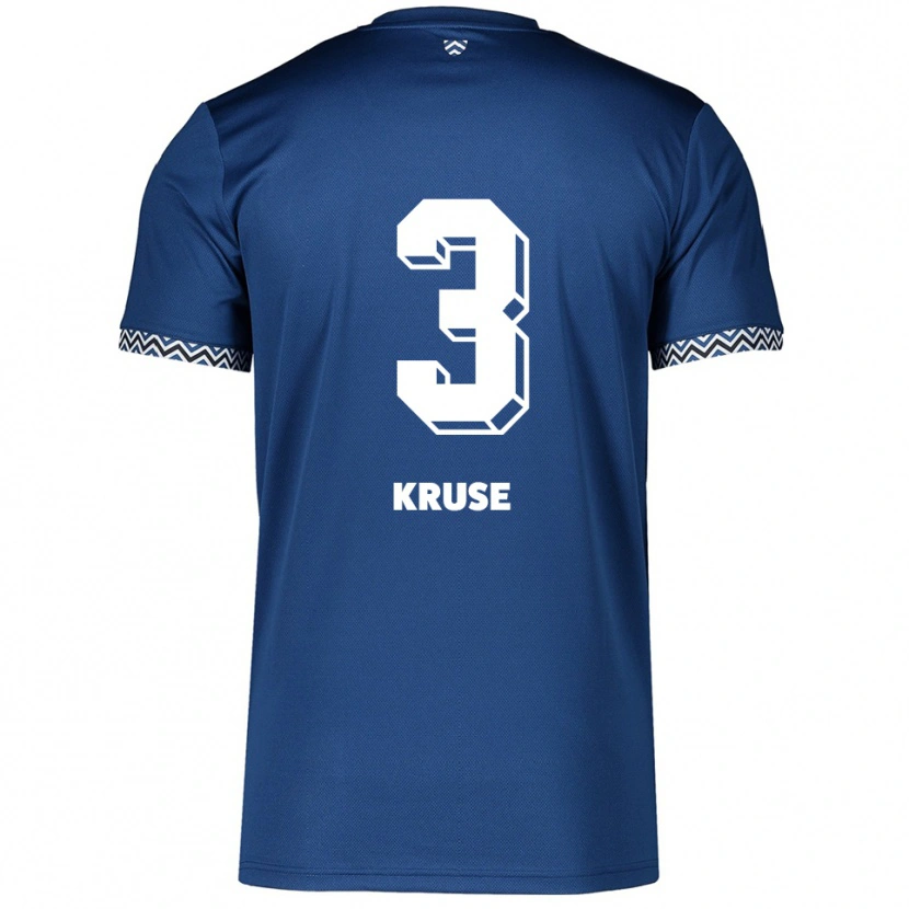 Danxen Mænd Konrad Kruse #3 Navy Hvid Hjemmebane Spillertrøjer 2025/26 Trøje T-Shirt