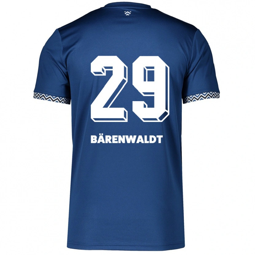 Danxen Mænd Marie Bärenwaldt #29 Navy Hvid Hjemmebane Spillertrøjer 2025/26 Trøje T-Shirt