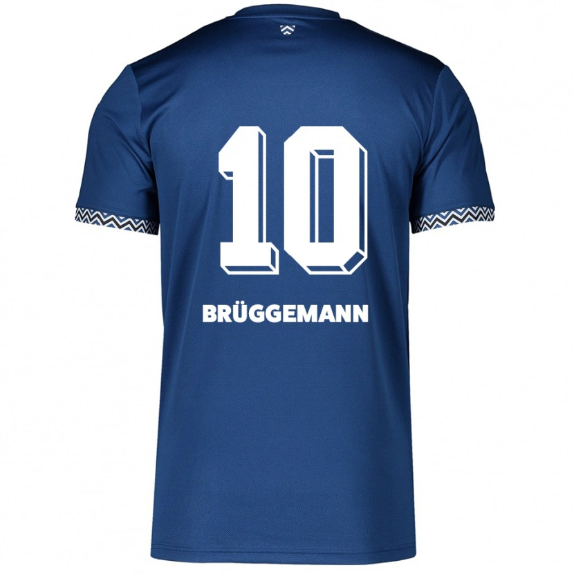 Danxen Mænd Kim Brüggemann #10 Navy Hvid Hjemmebane Spillertrøjer 2025/26 Trøje T-Shirt