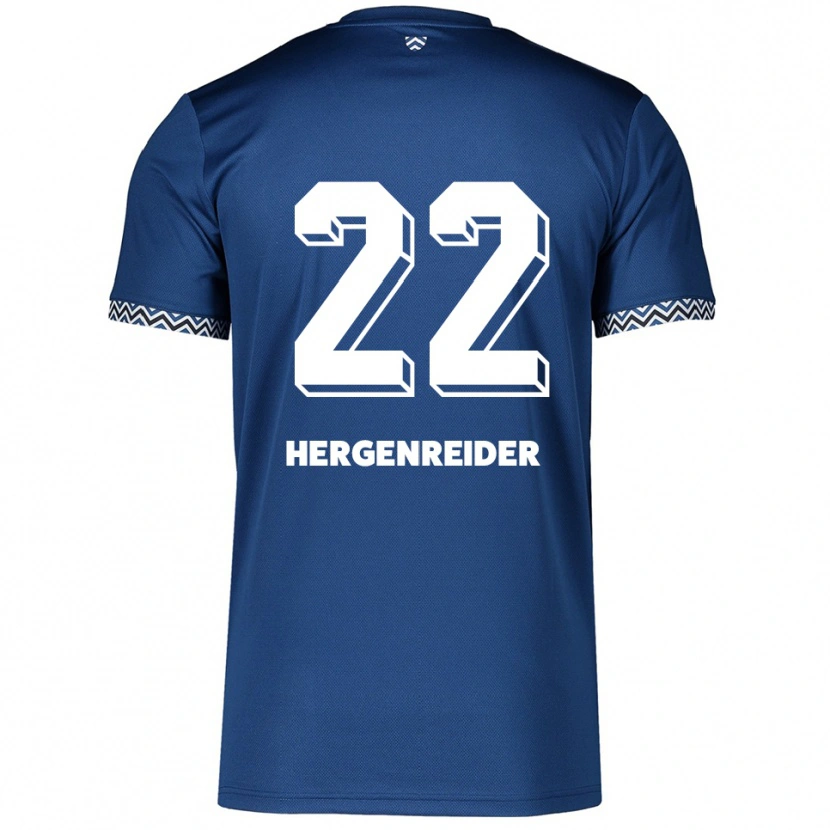 Danxen Mænd Lennart Hergenreider #22 Navy Hvid Hjemmebane Spillertrøjer 2025/26 Trøje T-Shirt
