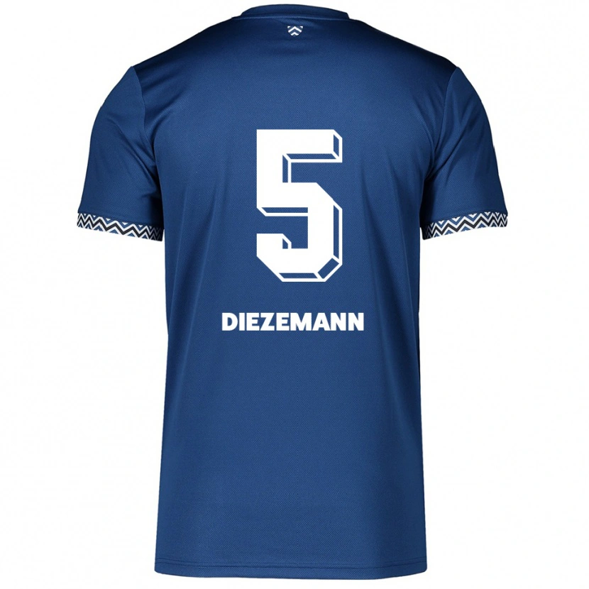 Danxen Mænd Yoost Diezemann #5 Navy Hvid Hjemmebane Spillertrøjer 2025/26 Trøje T-Shirt