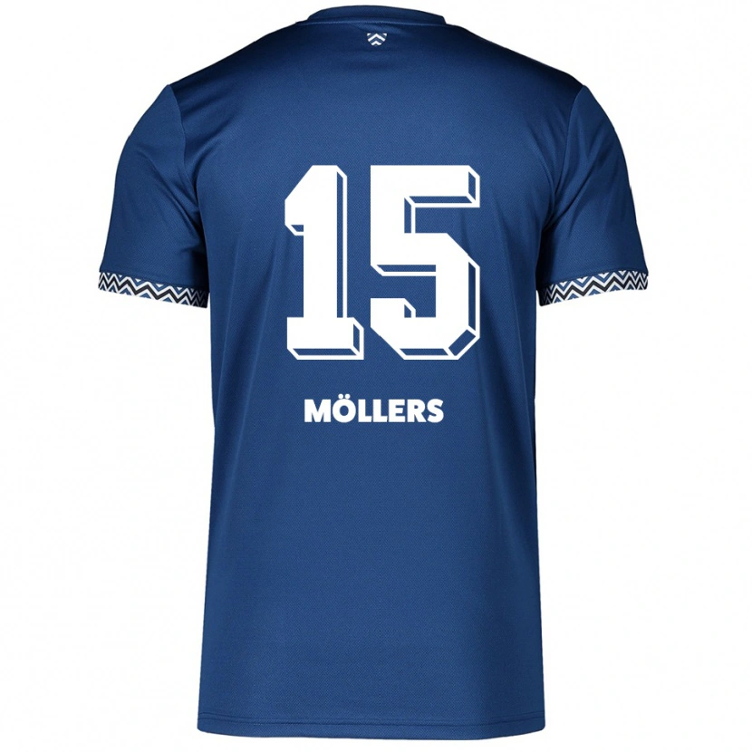 Danxen Mænd Niklas Möllers #15 Navy Hvid Hjemmebane Spillertrøjer 2025/26 Trøje T-Shirt