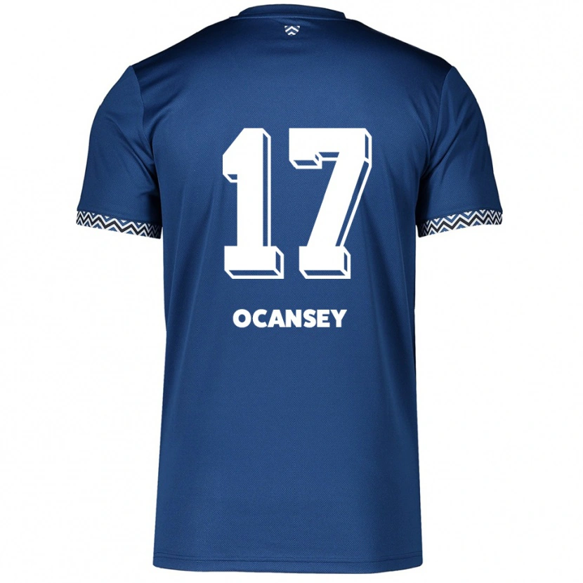 Danxen Mænd Vincent Ocansey #17 Navy Hvid Hjemmebane Spillertrøjer 2025/26 Trøje T-Shirt