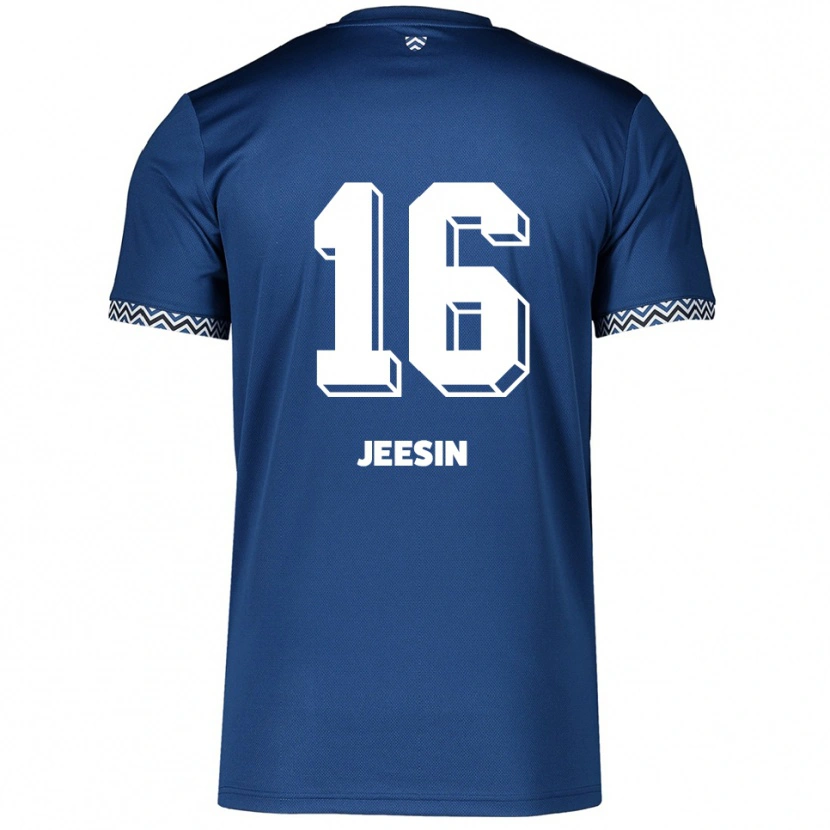 Danxen Mænd Jenath Jeesin #16 Navy Hvid Hjemmebane Spillertrøjer 2025/26 Trøje T-Shirt