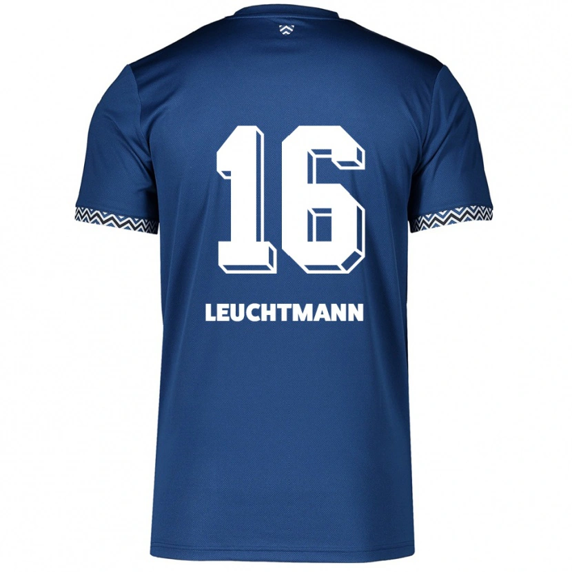 Danxen Mænd Jana Leuchtmann #16 Navy Hvid Hjemmebane Spillertrøjer 2025/26 Trøje T-Shirt