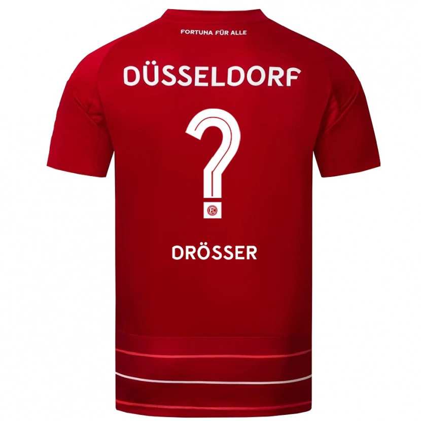Danxen Mænd Maria Drösser #0 Rød Hvid Hjemmebane Spillertrøjer 2025/26 Trøje T-Shirt