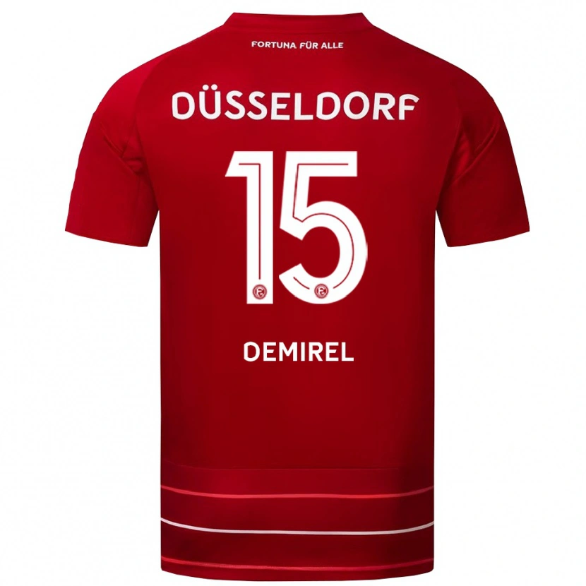Danxen Mænd Yalcin Demirel #15 Rød Hvid Hjemmebane Spillertrøjer 2025/26 Trøje T-Shirt