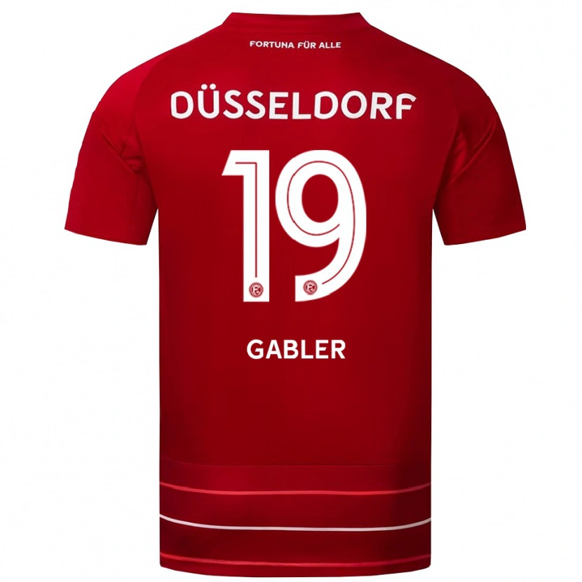Danxen Mænd Giuliano Gabler #19 Rød Hvid Hjemmebane Spillertrøjer 2025/26 Trøje T-Shirt