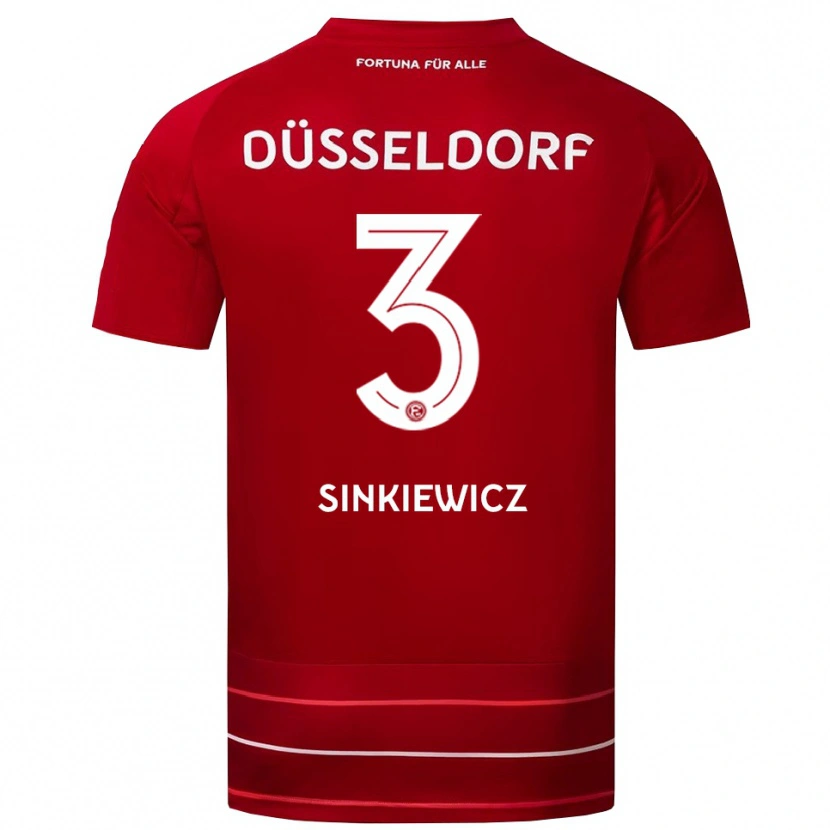 Danxen Mænd Luis Sinkiewicz #3 Rød Hvid Hjemmebane Spillertrøjer 2025/26 Trøje T-Shirt