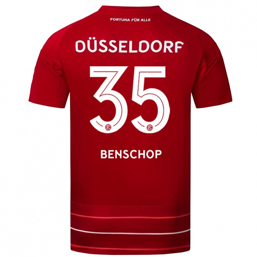 Danxen Mænd Charlison Benschop #35 Rød Hvid Hjemmebane Spillertrøjer 2025/26 Trøje T-Shirt