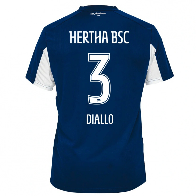 Danxen Mænd Jerome Diallo #3 Hvid Blå Hjemmebane Spillertrøjer 2025/26 Trøje T-Shirt