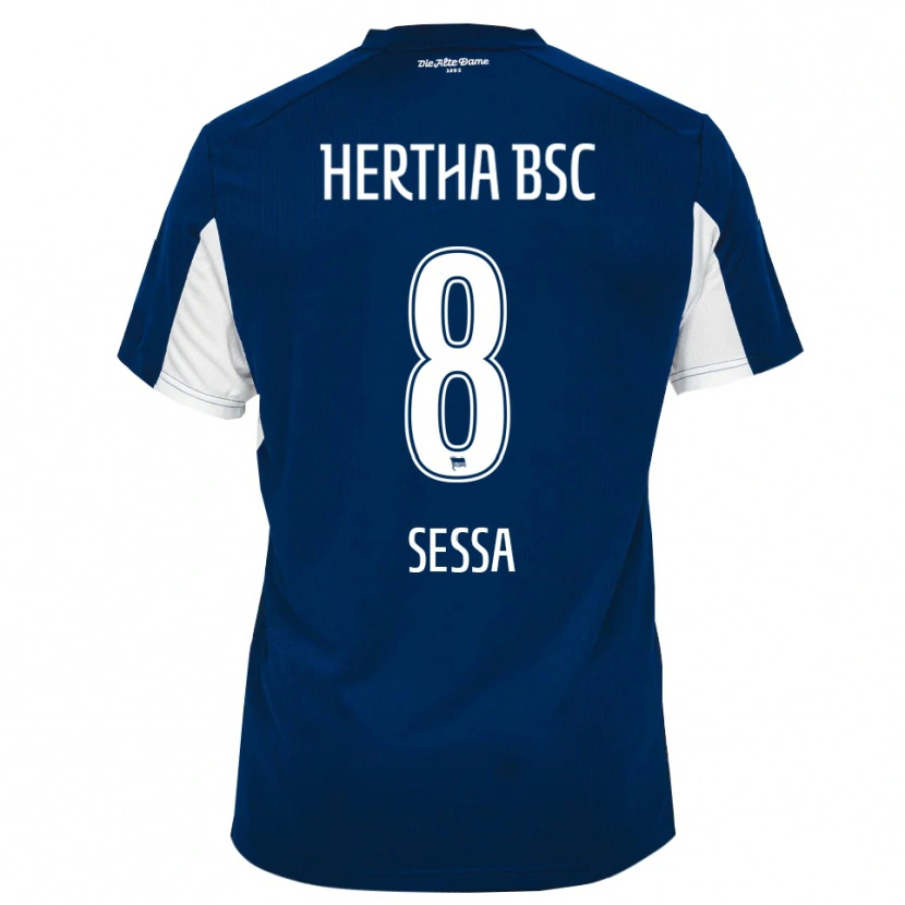Danxen Mænd Kevin Sessa #8 Hvid Blå Hjemmebane Spillertrøjer 2025/26 Trøje T-Shirt