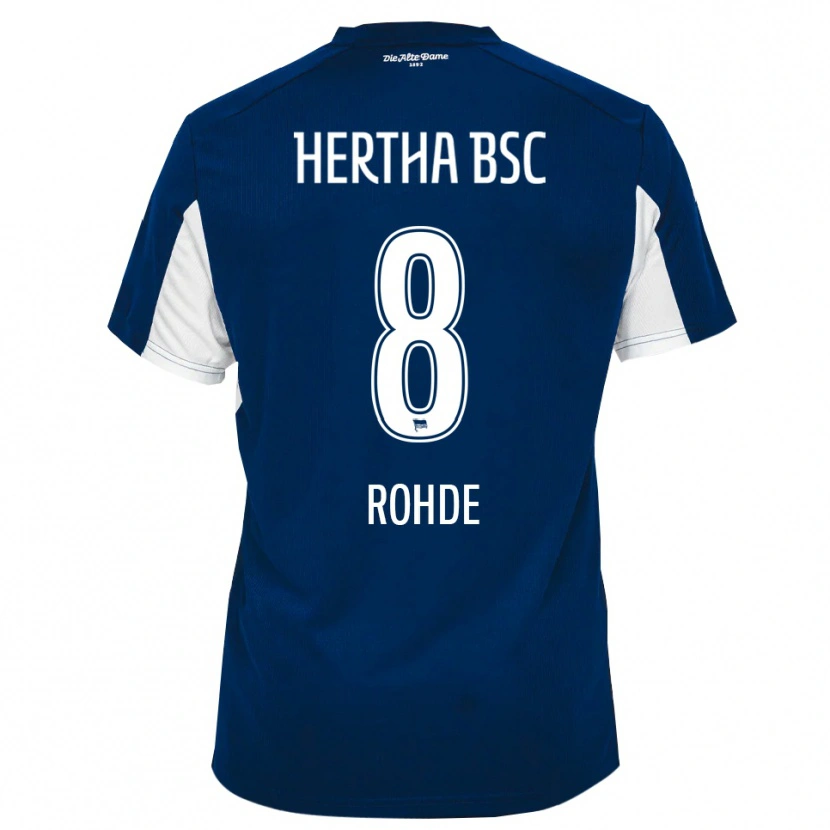 Danxen Mænd Marleen Rohde #8 Hvid Blå Hjemmebane Spillertrøjer 2025/26 Trøje T-Shirt
