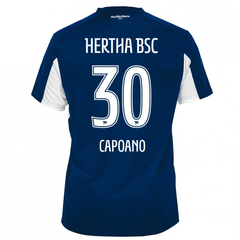 Danxen Mænd Oscar Capoano #30 Hvid Blå Hjemmebane Spillertrøjer 2025/26 Trøje T-Shirt