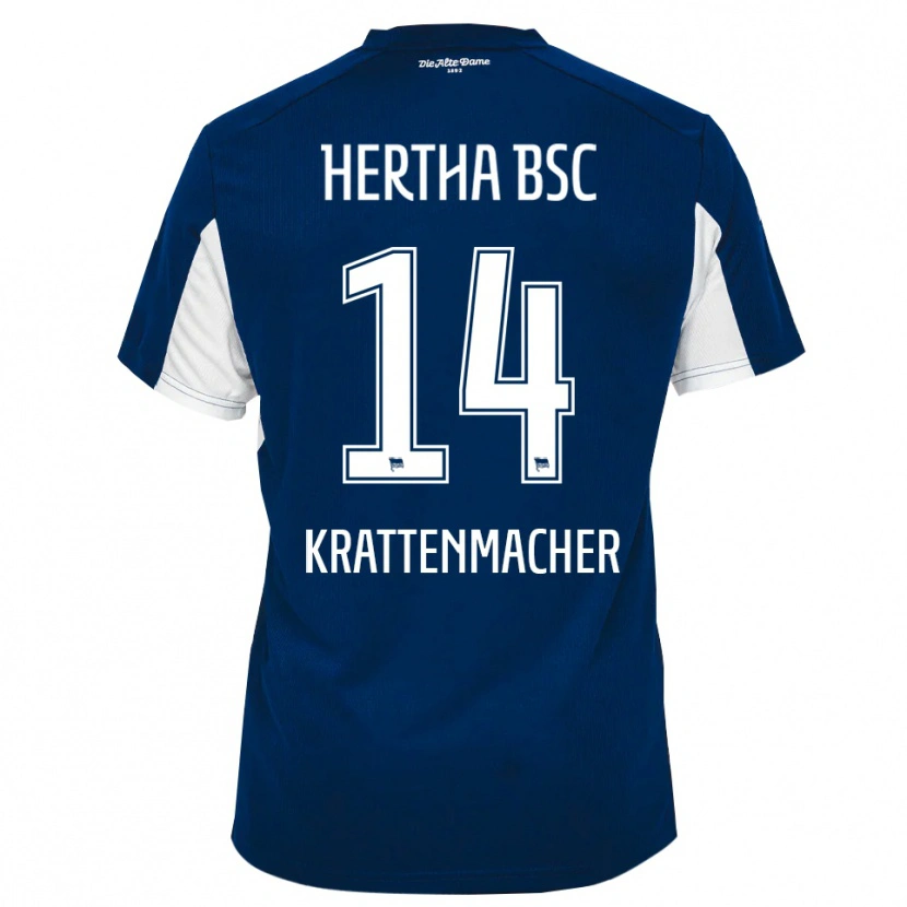 Danxen Mænd Maurice Krattenmacher #14 Hvid Blå Hjemmebane Spillertrøjer 2025/26 Trøje T-Shirt