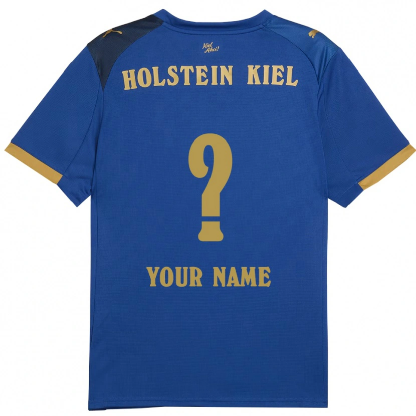 Danxen Mænd Dit Navn #0 Blå Guld Hjemmebane Spillertrøjer 2025/26 Trøje T-Shirt