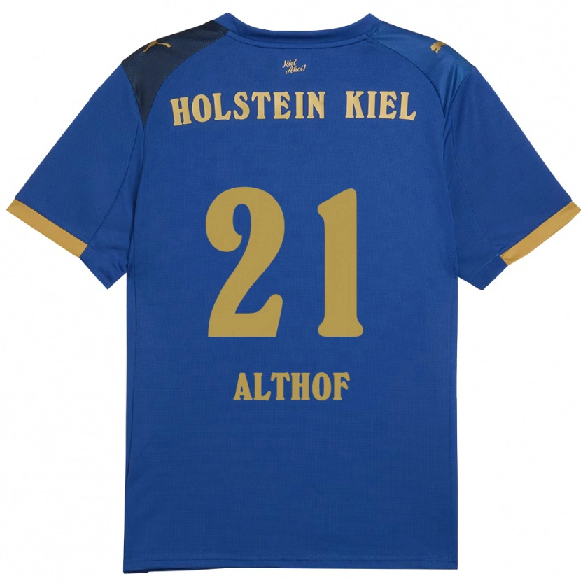 Danxen Mænd Lea Althof #21 Blå Guld Hjemmebane Spillertrøjer 2025/26 Trøje T-Shirt
