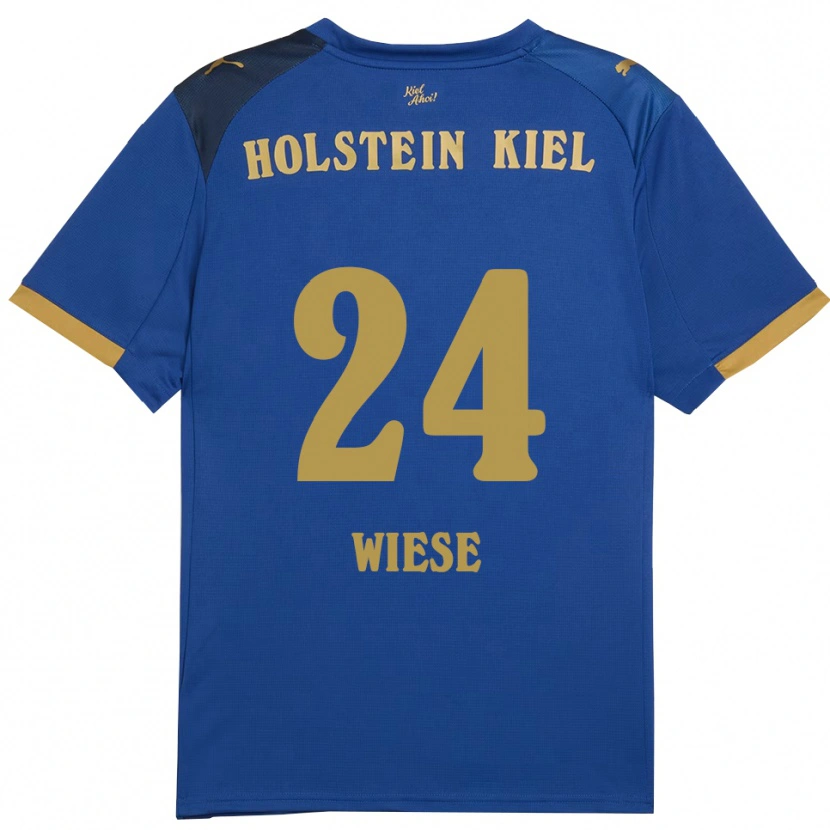 Danxen Mænd Leon Wiese #24 Blå Guld Hjemmebane Spillertrøjer 2025/26 Trøje T-Shirt