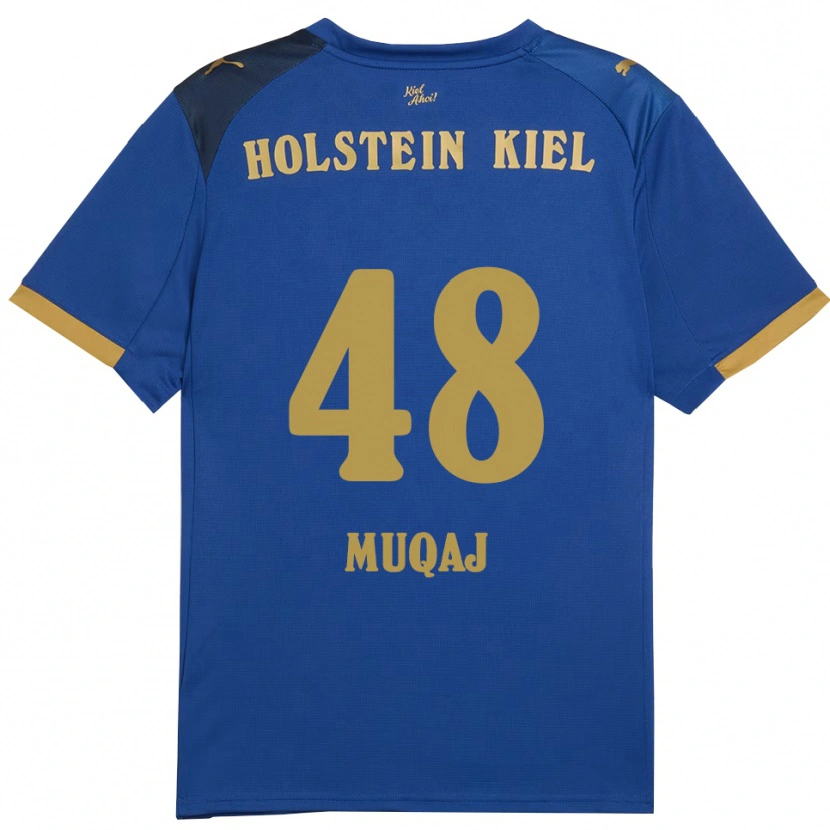 Danxen Mænd Hamza Muqaj #48 Blå Guld Hjemmebane Spillertrøjer 2025/26 Trøje T-Shirt