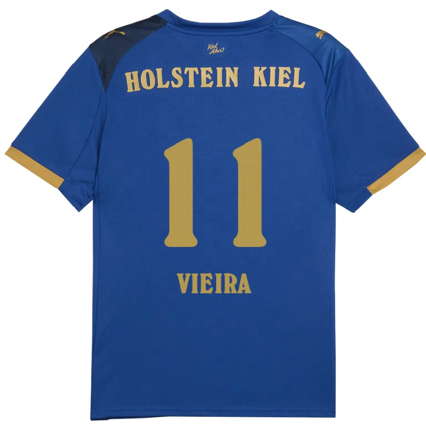 Danxen Mænd Leandro Vieira #11 Blå Guld Hjemmebane Spillertrøjer 2025/26 Trøje T-Shirt