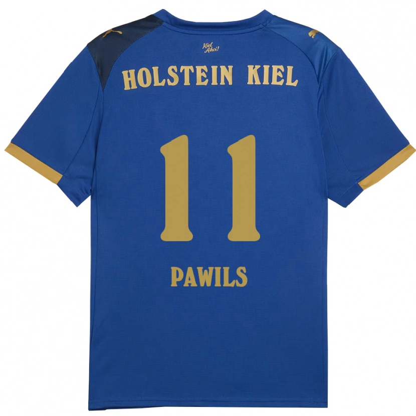 Danxen Mænd Jan-Luca Pawils #11 Blå Guld Hjemmebane Spillertrøjer 2025/26 Trøje T-Shirt