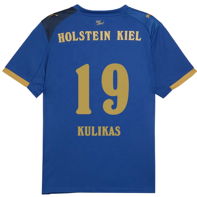 Danxen Mænd Laurynas Kulikas #19 Blå Guld Hjemmebane Spillertrøjer 2025/26 Trøje T-Shirt