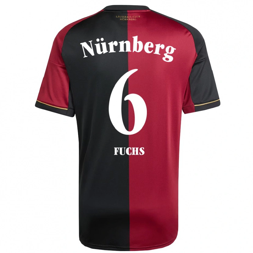 Danxen Mænd Pascal Fuchs #6 Burgundy Sort Hjemmebane Spillertrøjer 2025/26 Trøje T-Shirt