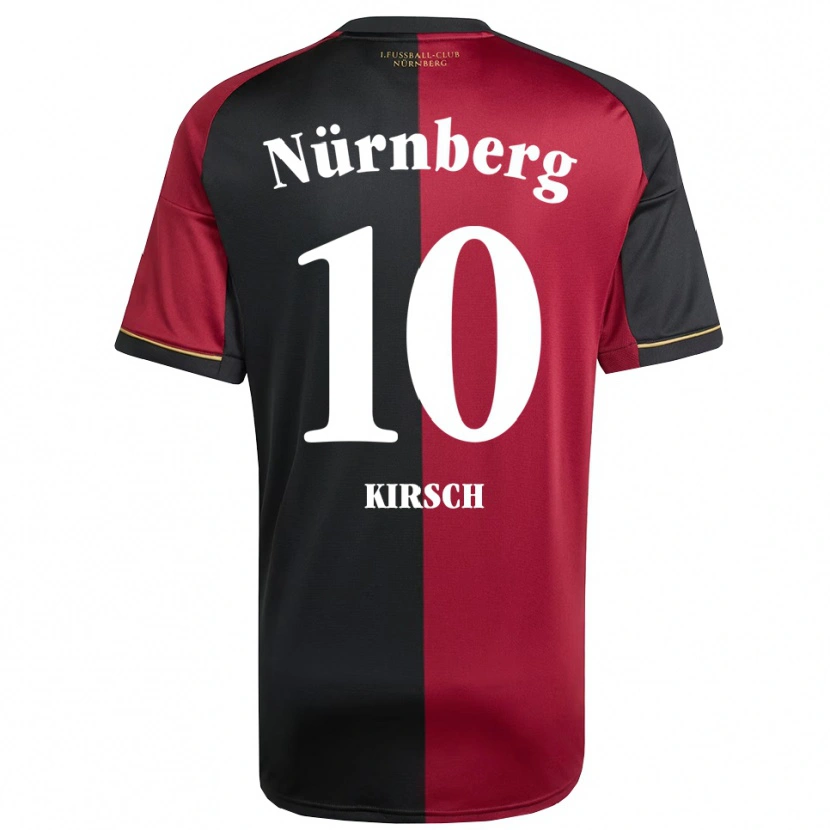 Danxen Mænd Benedikt Kirsch #10 Burgundy Sort Hjemmebane Spillertrøjer 2025/26 Trøje T-Shirt