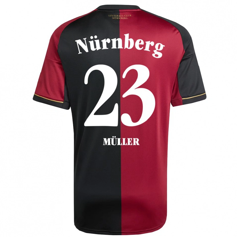 Danxen Mænd Paul Müller #23 Burgundy Sort Hjemmebane Spillertrøjer 2025/26 Trøje T-Shirt