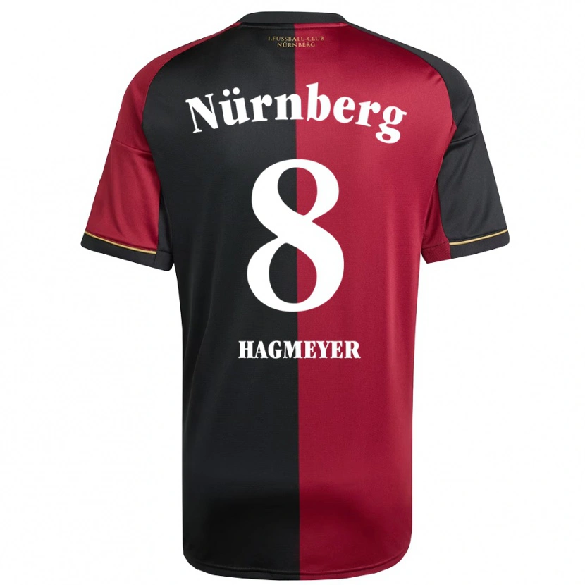 Danxen Mænd Ben Hagmeyer #8 Burgundy Sort Hjemmebane Spillertrøjer 2025/26 Trøje T-Shirt