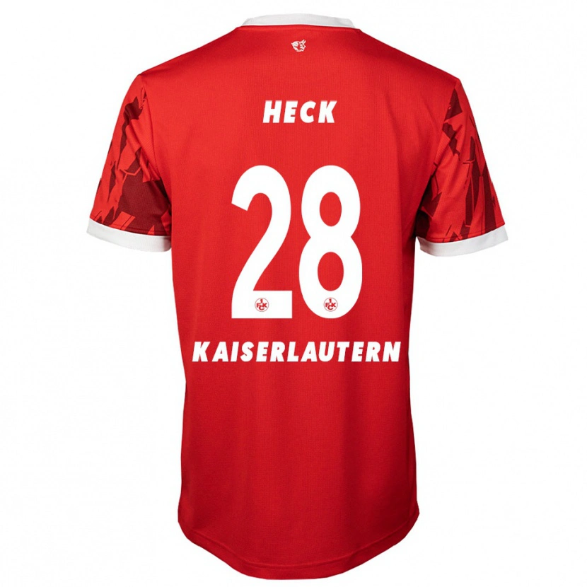 Danxen Mænd Fabian Heck #28 Rød Hvid Hjemmebane Spillertrøjer 2025/26 Trøje T-Shirt