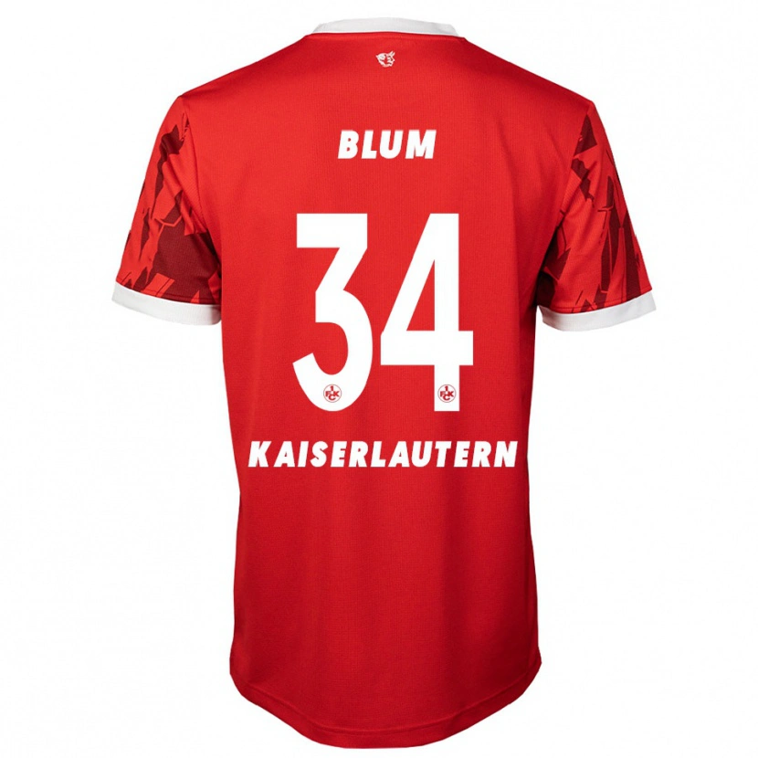 Danxen Mænd Shawn Blum #34 Rød Hvid Hjemmebane Spillertrøjer 2025/26 Trøje T-Shirt