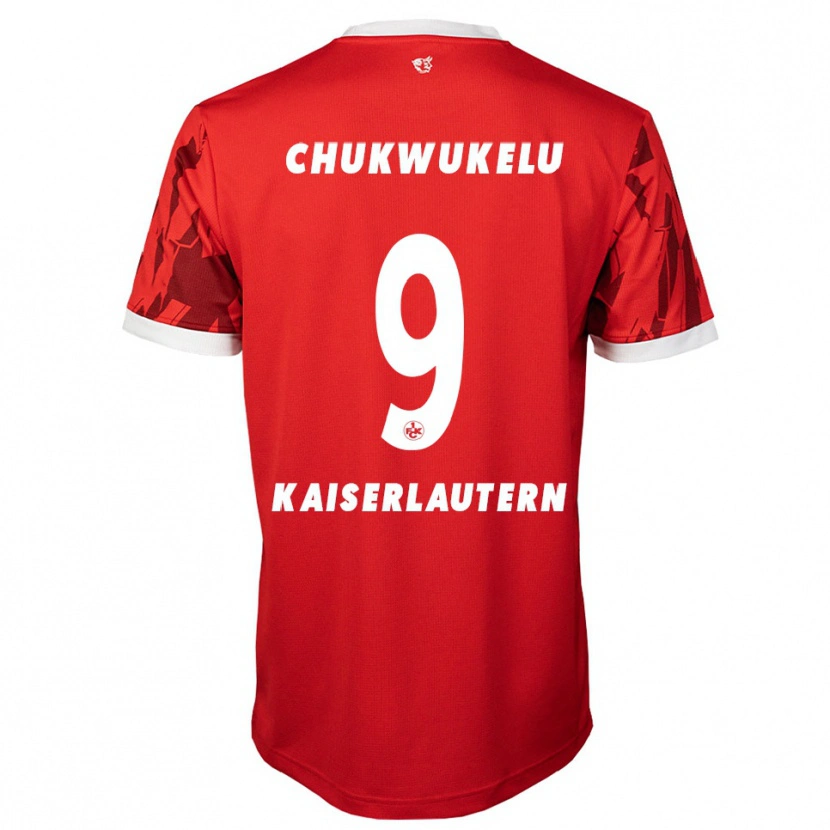 Danxen Mænd Chinedu Chukwukelu #9 Rød Hvid Hjemmebane Spillertrøjer 2025/26 Trøje T-Shirt