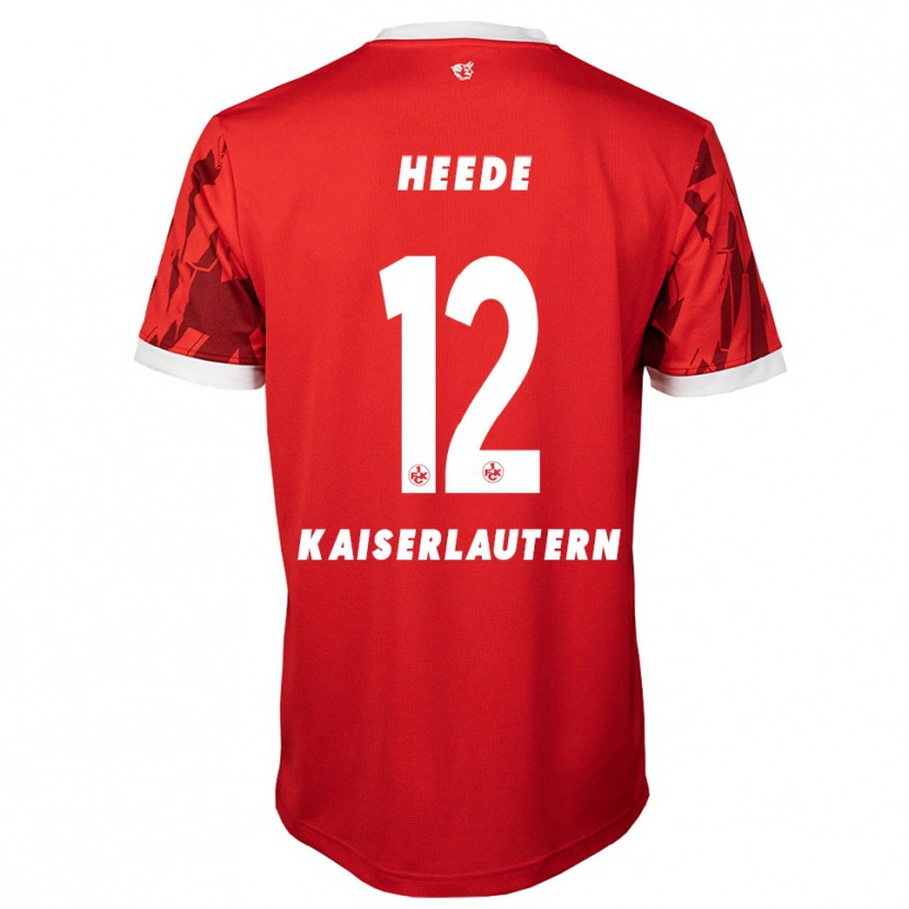 Danxen Mænd Jannis Heede #12 Rød Hvid Hjemmebane Spillertrøjer 2025/26 Trøje T-Shirt