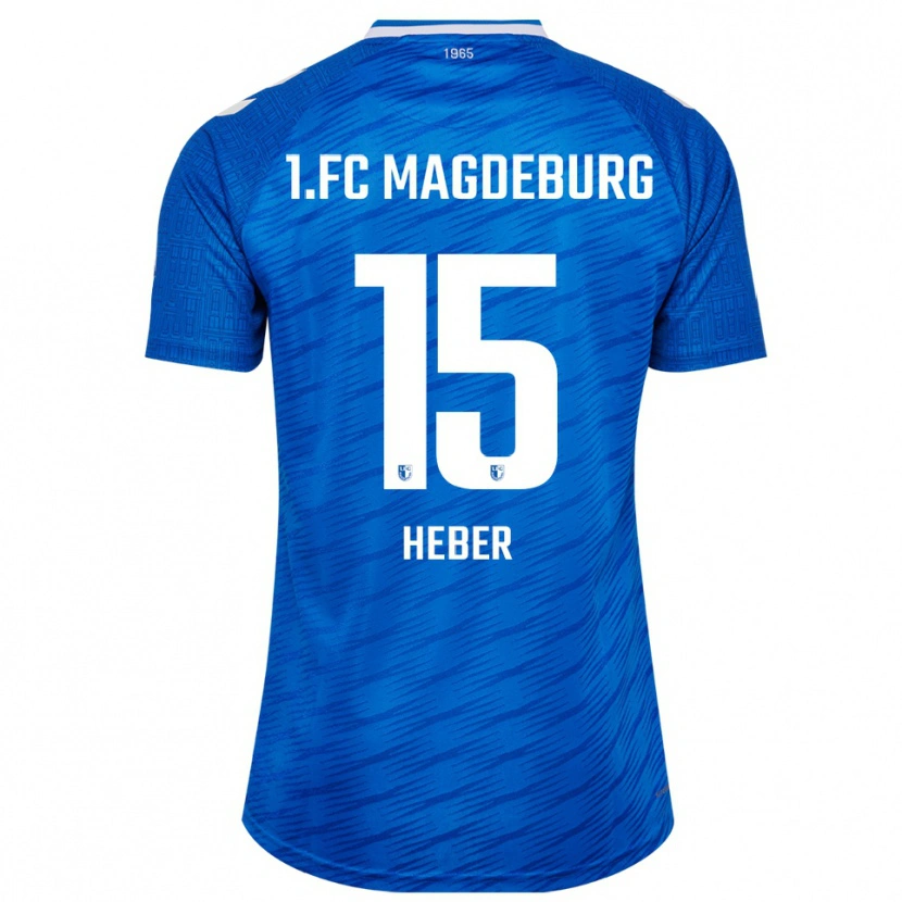 Danxen Mænd Daniel Heber #15 Blå Hvid Hjemmebane Spillertrøjer 2025/26 Trøje T-Shirt