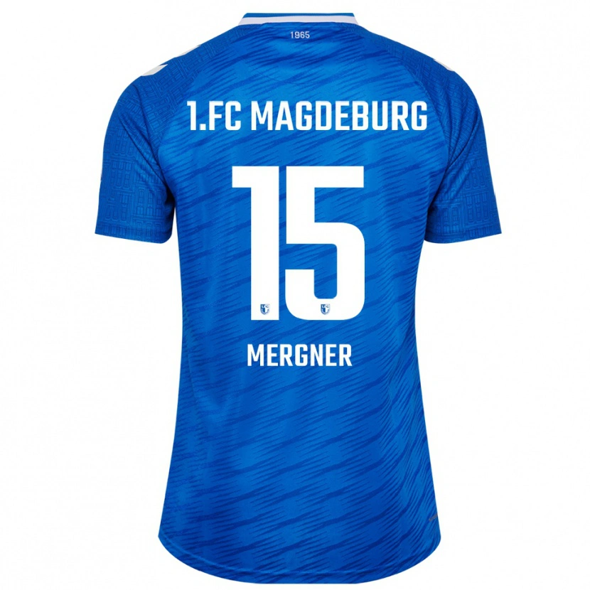 Danxen Mænd Leon Mergner #15 Blå Hvid Hjemmebane Spillertrøjer 2025/26 Trøje T-Shirt