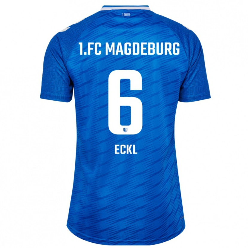 Danxen Mænd Hanna Eckl #6 Blå Hvid Hjemmebane Spillertrøjer 2025/26 Trøje T-Shirt