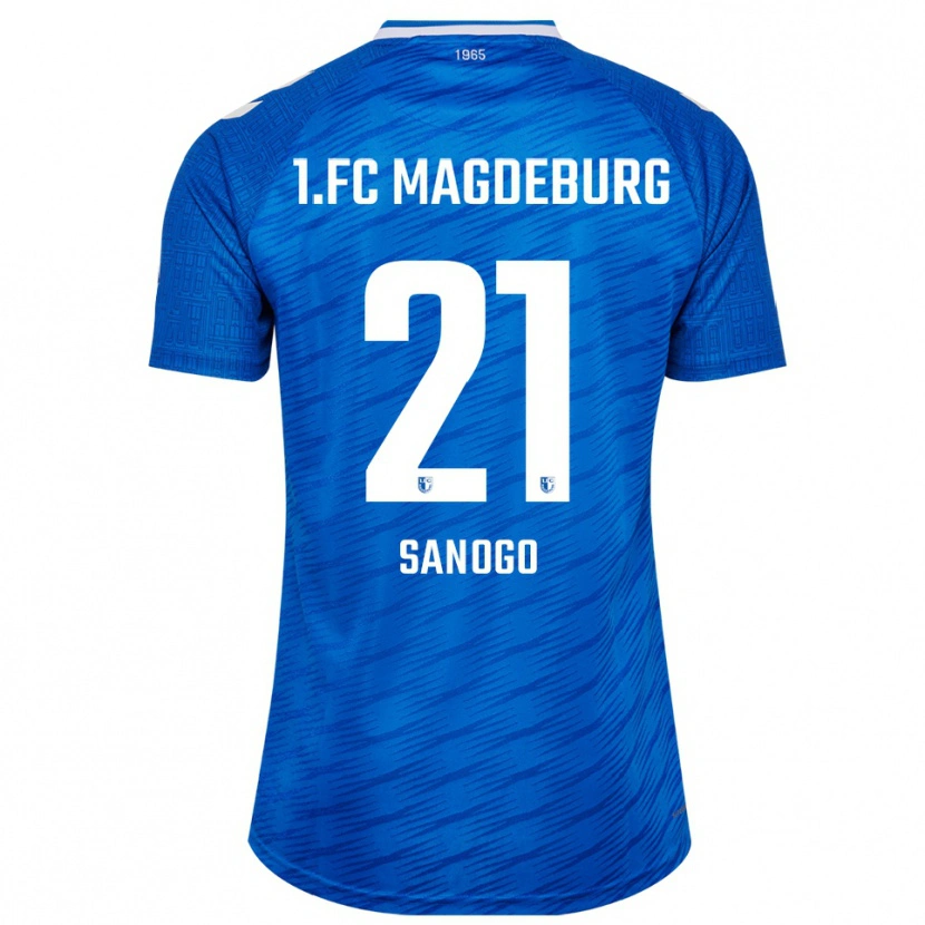 Danxen Mænd Malick Sanogo #21 Blå Hvid Hjemmebane Spillertrøjer 2025/26 Trøje T-Shirt