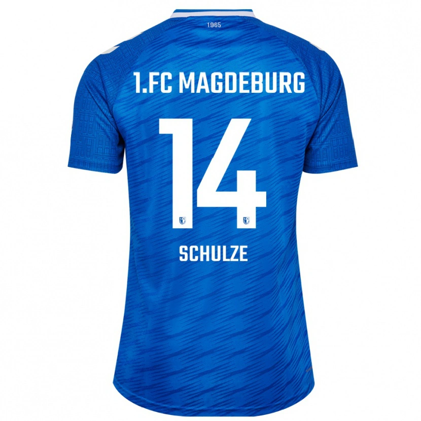 Danxen Mænd Conner Schulze #14 Blå Hvid Hjemmebane Spillertrøjer 2025/26 Trøje T-Shirt