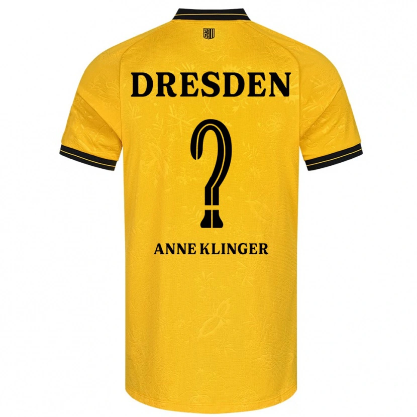 Danxen Mænd Jo Anne Klinger #0 Gul Sort Hjemmebane Spillertrøjer 2025/26 Trøje T-Shirt