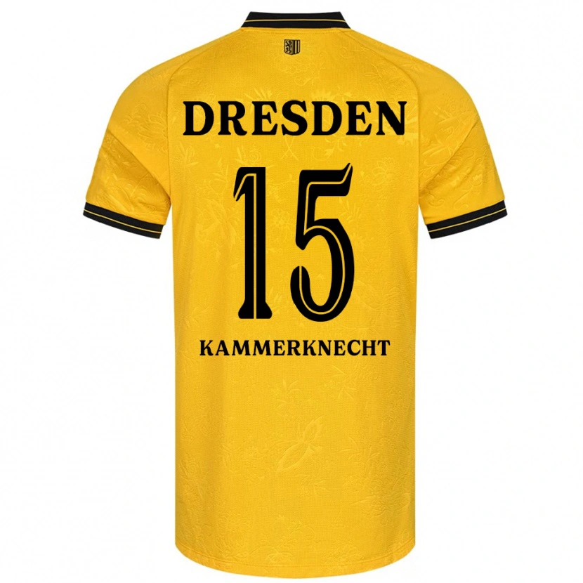 Danxen Mænd Claudio Kammerknecht #15 Gul Sort Hjemmebane Spillertrøjer 2025/26 Trøje T-Shirt