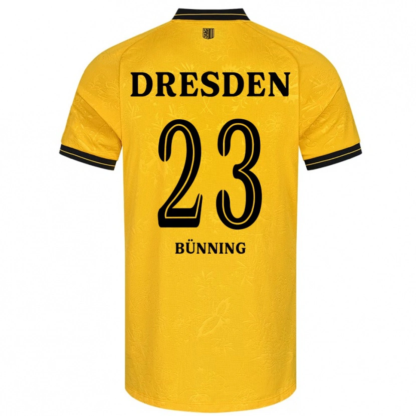 Danxen Mænd Lars Bünning #23 Gul Sort Hjemmebane Spillertrøjer 2025/26 Trøje T-Shirt
