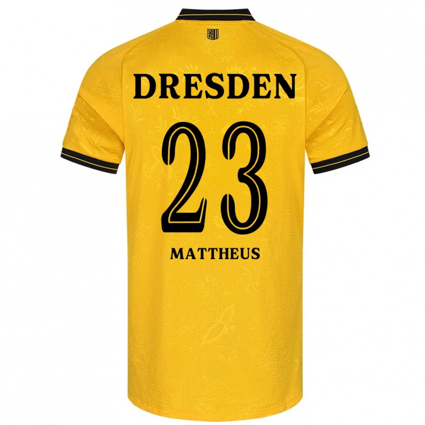 Danxen Mænd Paul Mattheus #23 Gul Sort Hjemmebane Spillertrøjer 2025/26 Trøje T-Shirt