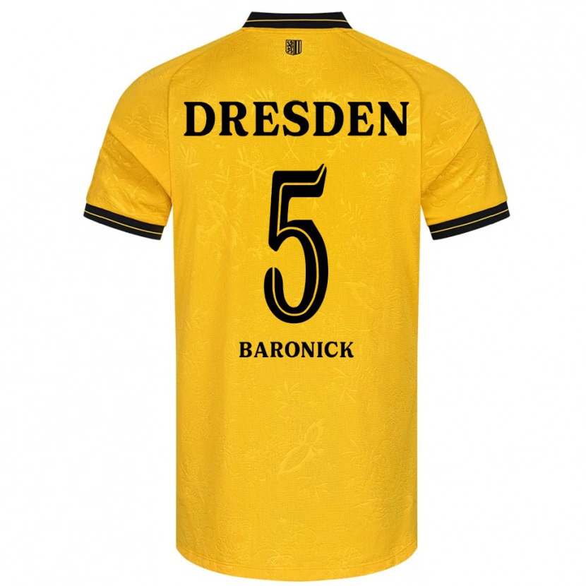 Danxen Mænd Kurt Baronick #5 Gul Sort Hjemmebane Spillertrøjer 2025/26 Trøje T-Shirt